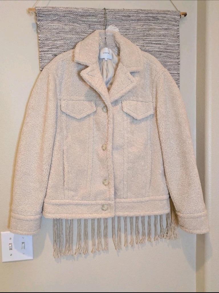 Vince Cream Teddy Sherpa Jacket